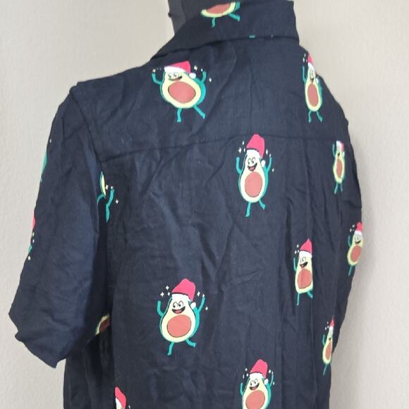 Free Planet Men’s Avocado Print Button Down Short Sleeve Shirt – Size M - Picture 4 of 7